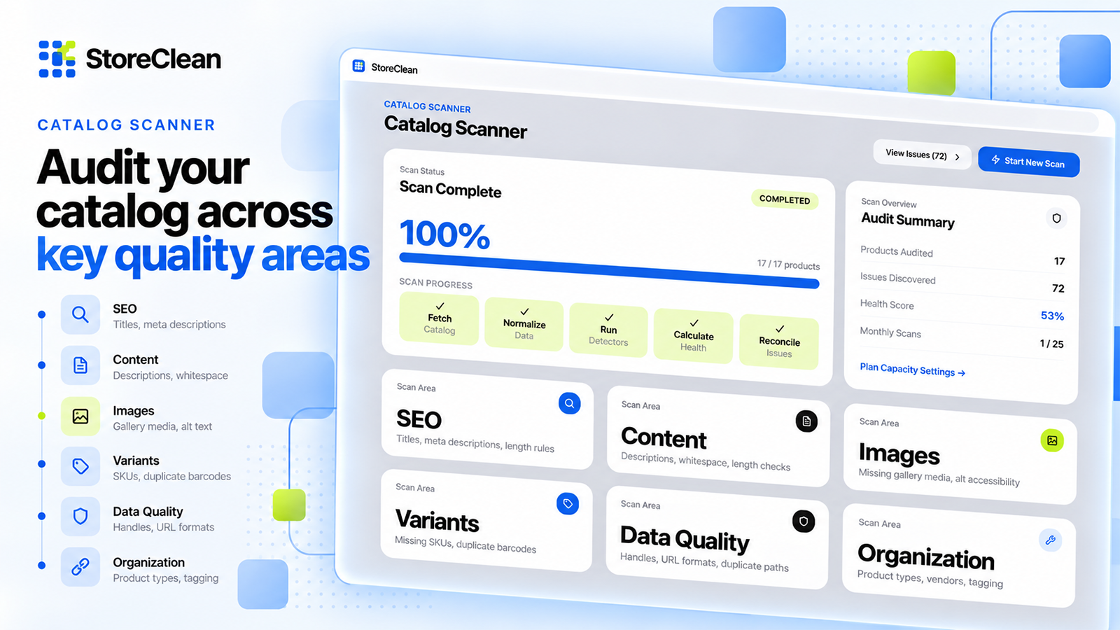 StoreClean Catalog Scanner Interface